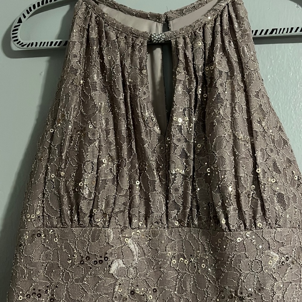 Oleg Cassini Size 14 Champagne,Mother of bride, prom or special event dress.